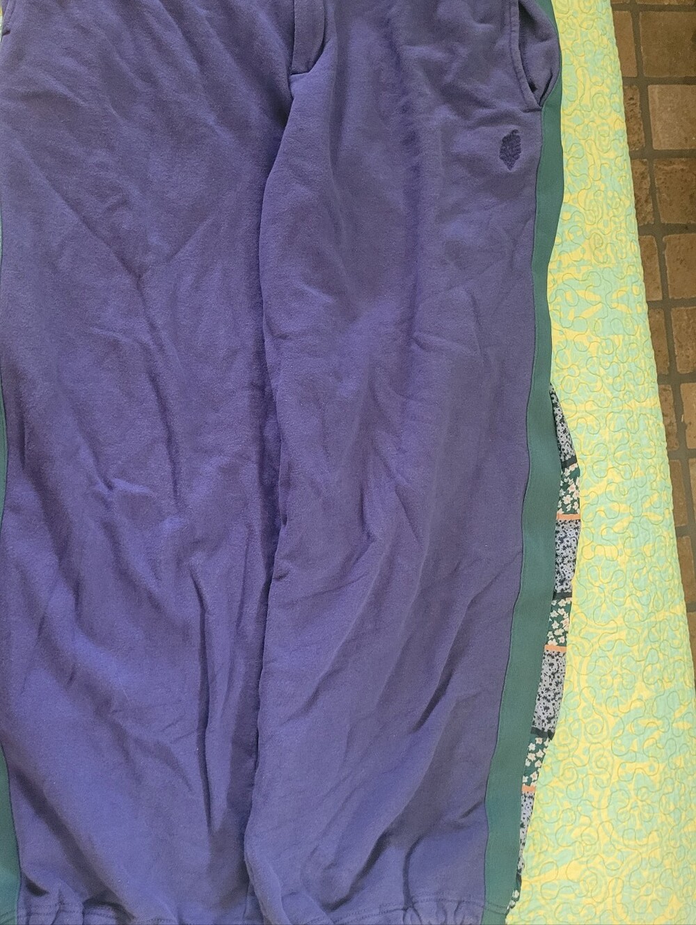 FP Movement Purple Knit Pants with Print Trim